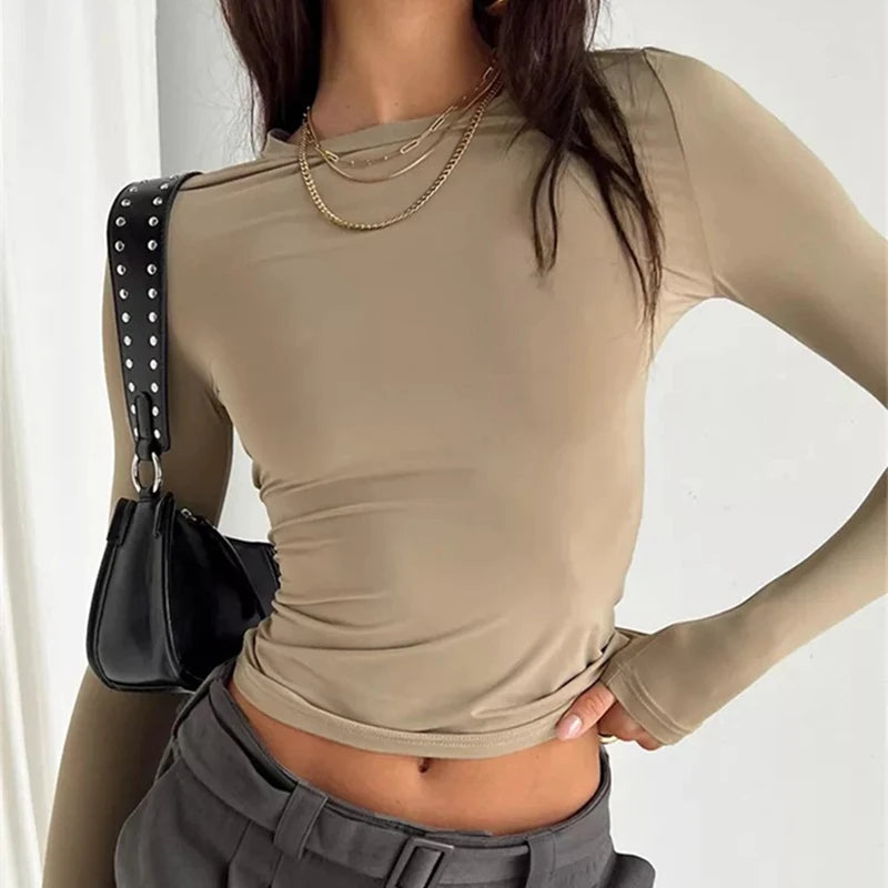 Women Long Sleeve Tee- Slim Fit Casual Shirts