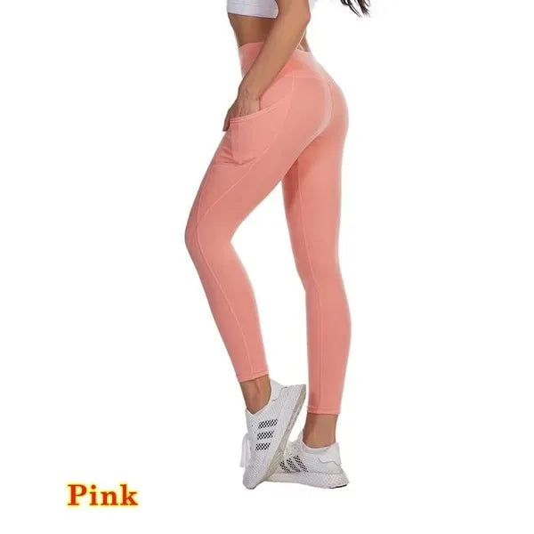 Womens High Waist Elastic Workout Yoga Leggings