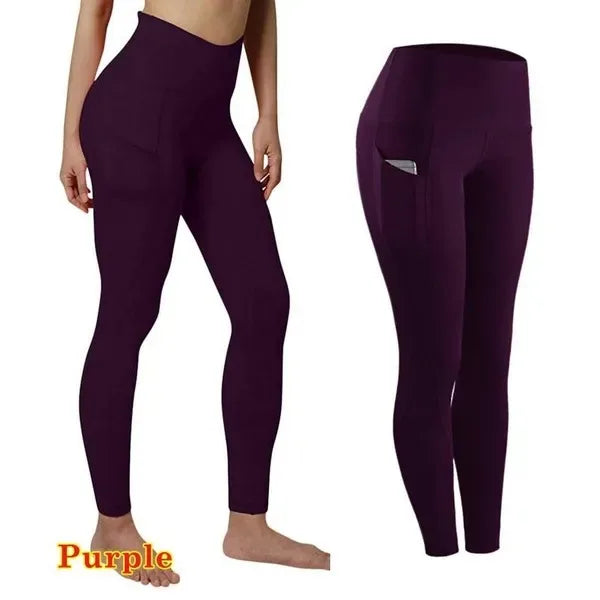 Womens High Waist Elastic Workout Yoga Leggings