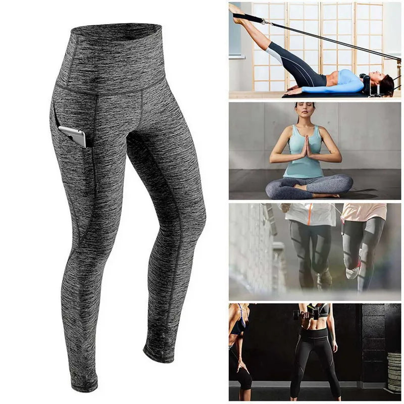 Womens High Waist Elastic Workout Yoga Leggings