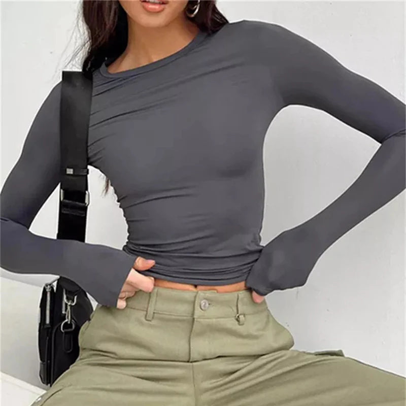Women Long Sleeve Tee- Slim Fit Casual Shirts