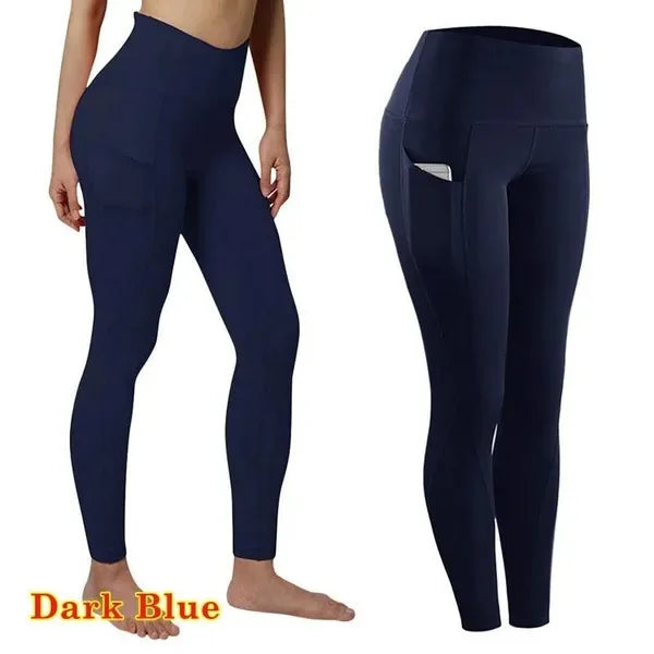 Womens High Waist Elastic Workout Yoga Leggings