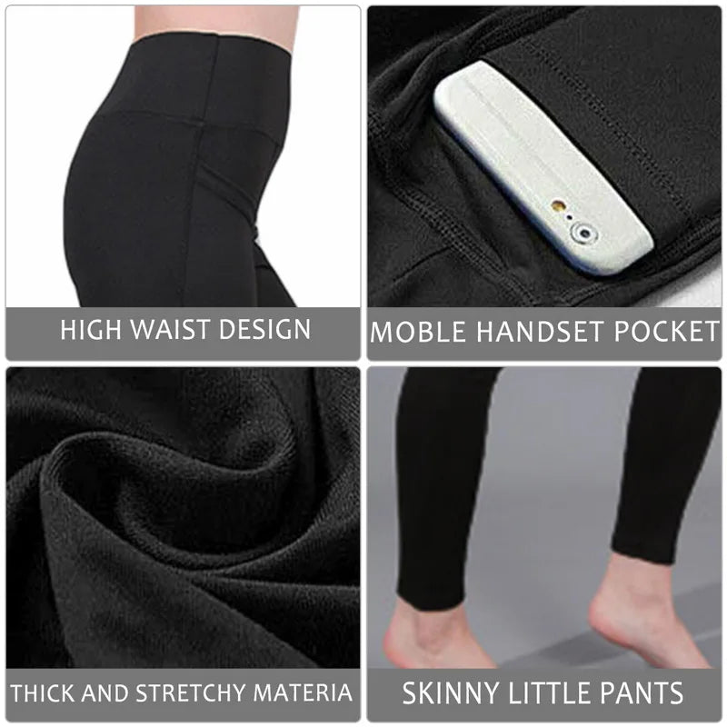 Womens High Waist Elastic Workout Yoga Leggings