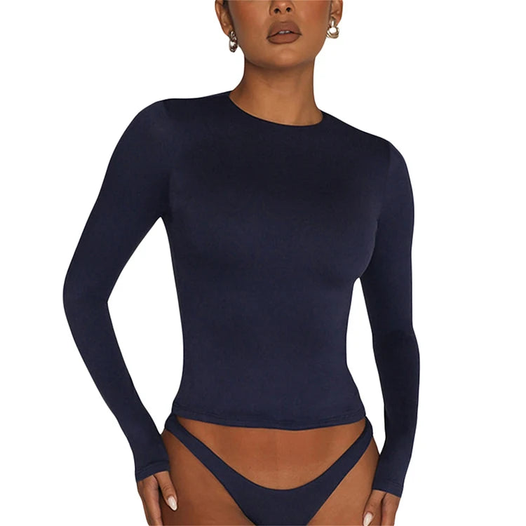 Women Long Sleeve Tee- Slim Fit Casual Shirts