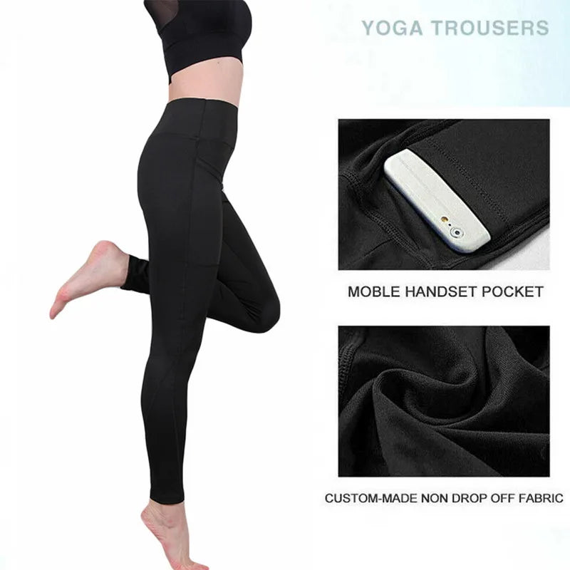 Womens High Waist Elastic Workout Yoga Leggings