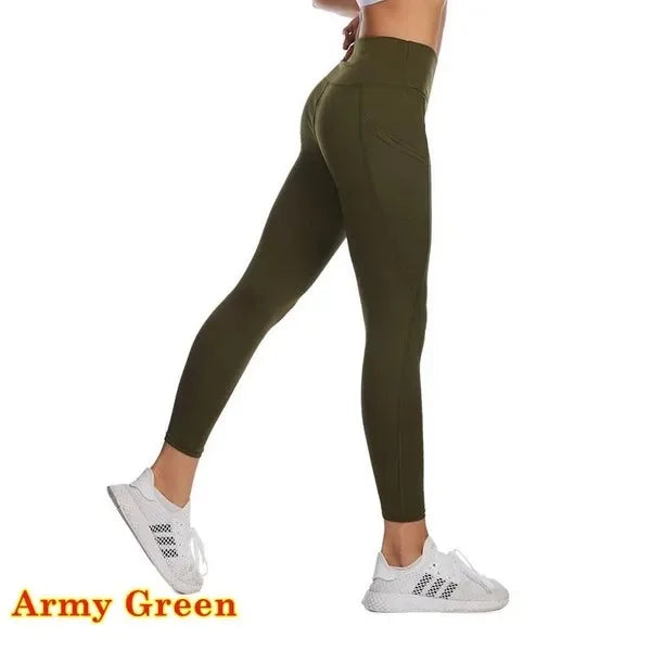 Womens High Waist Elastic Workout Yoga Leggings