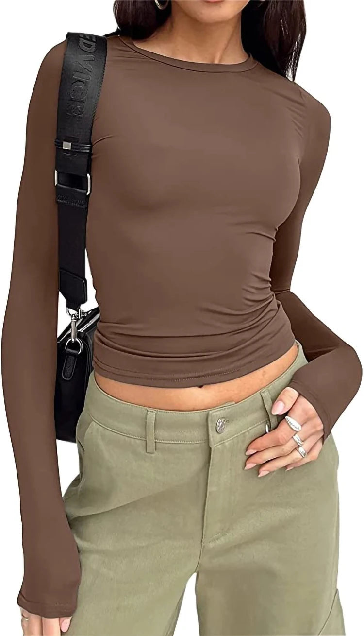 Women Long Sleeve Tee- Slim Fit Casual Shirts