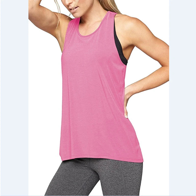Women’s Racerback Tank Top – Sleeveless Cross Back Yoga Shirt