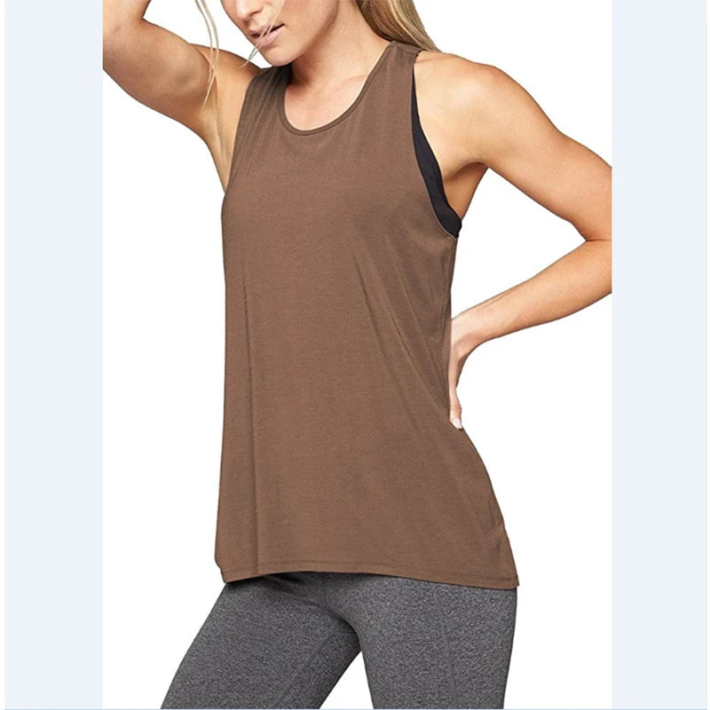 Women’s Racerback Tank Top – Sleeveless Cross Back Yoga Shirt