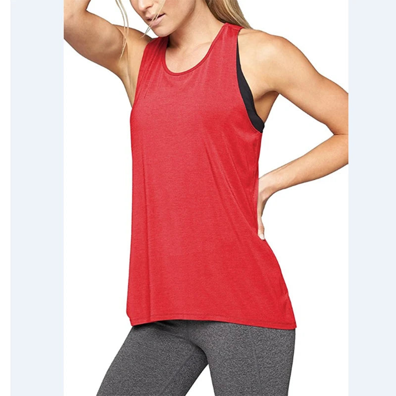 Women’s Racerback Tank Top – Sleeveless Cross Back Yoga Shirt
