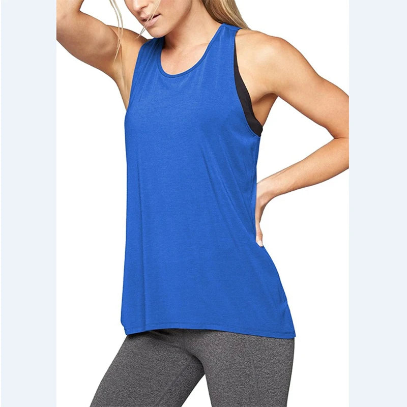 Women’s Racerback Tank Top – Sleeveless Cross Back Yoga Shirt
