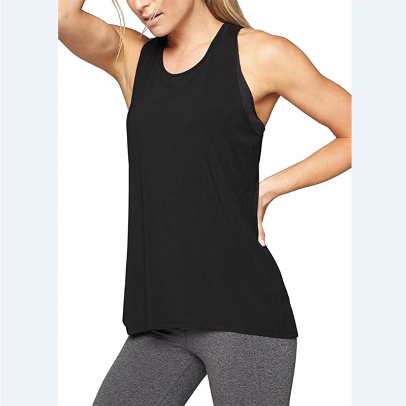 Women’s Racerback Tank Top – Sleeveless Cross Back Yoga Shirt
