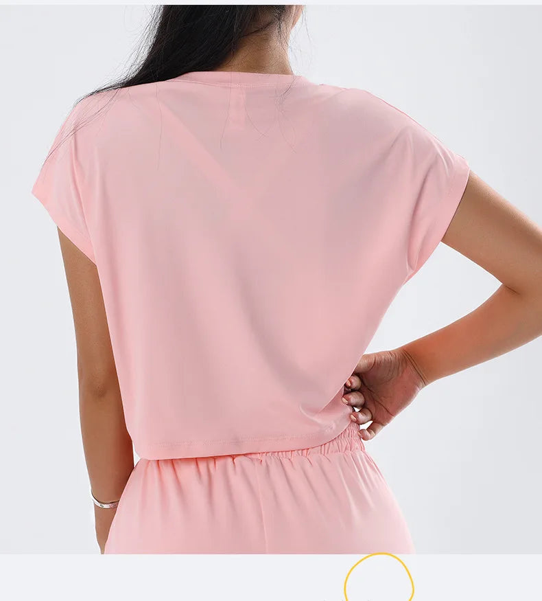 Women’s Loose Fit Yoga Top – Short Sleeve Quick-Dry Sportswear
