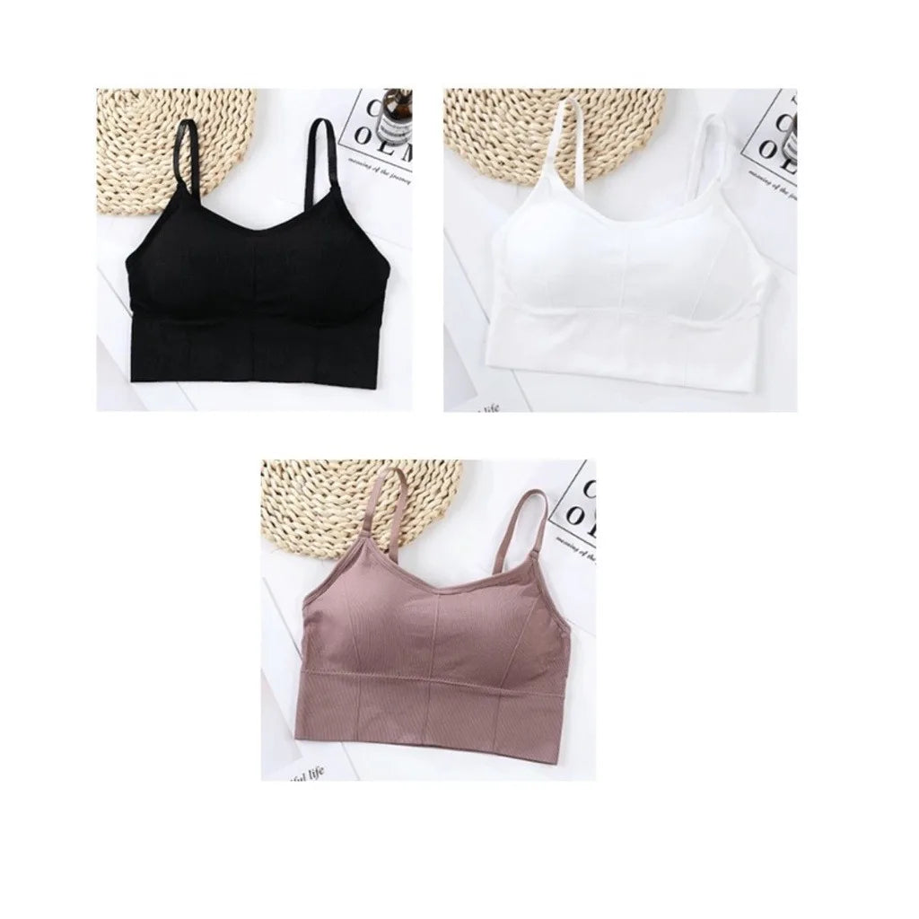 3PCS Adjustable Sports Bra with removable cups