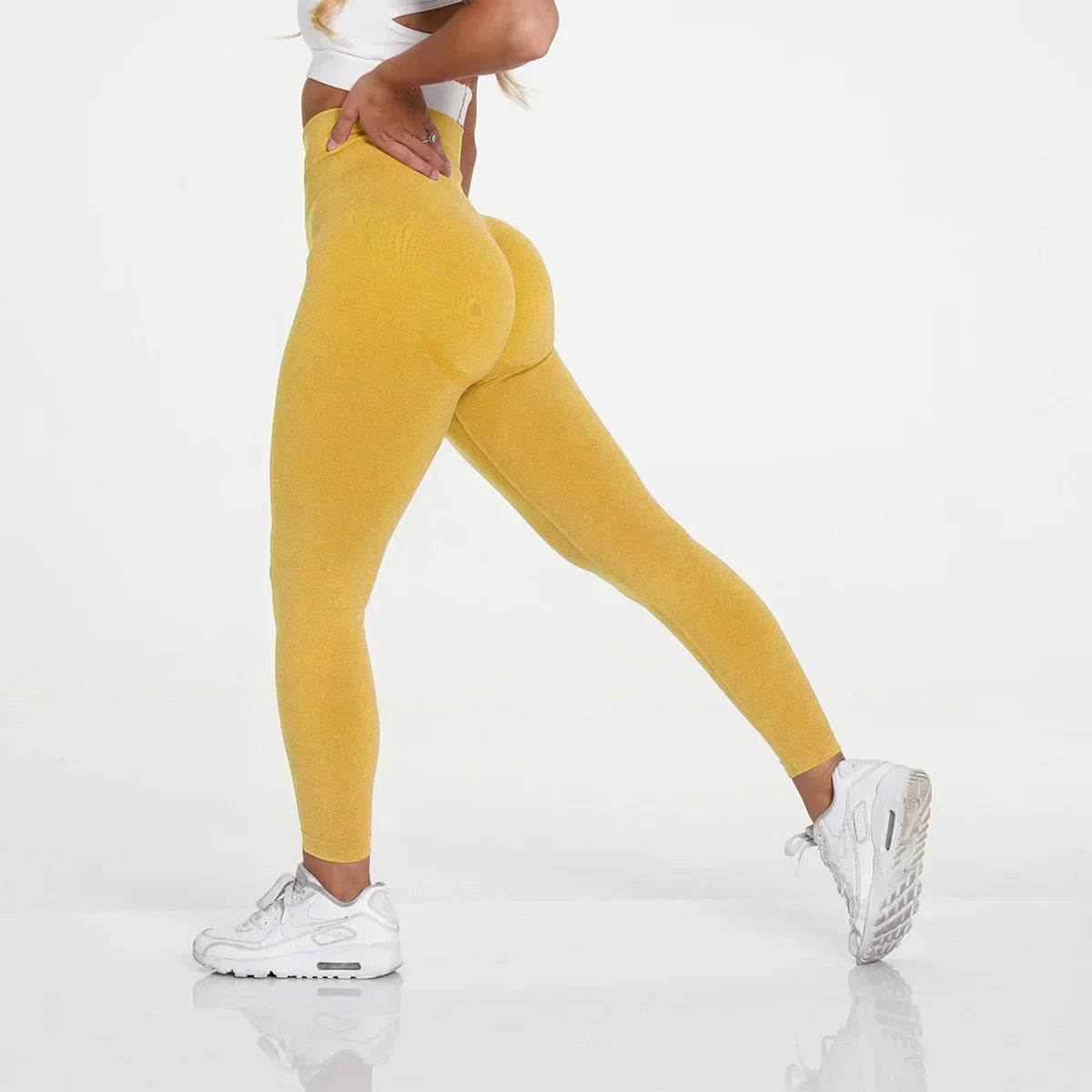 Women Solid Yoga Leggings Gym Running Leggings