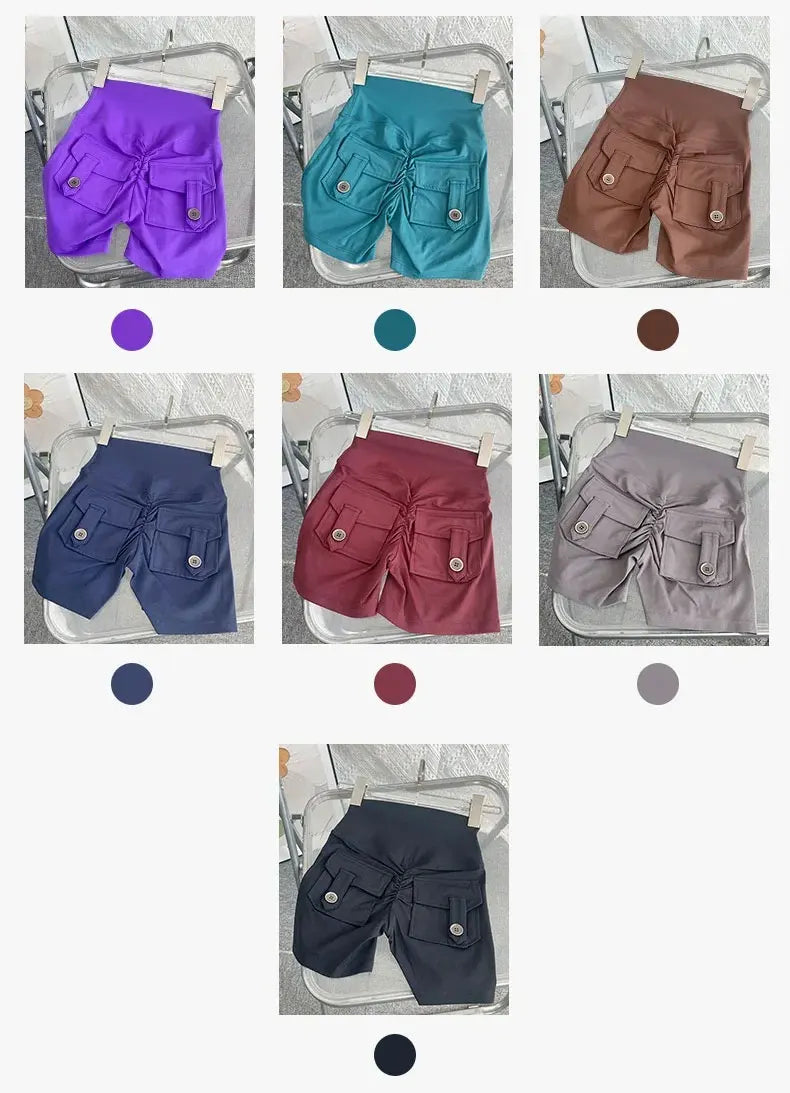 Women’s High Waist Yoga Workout Shorts – Quick-Dry & Stretch