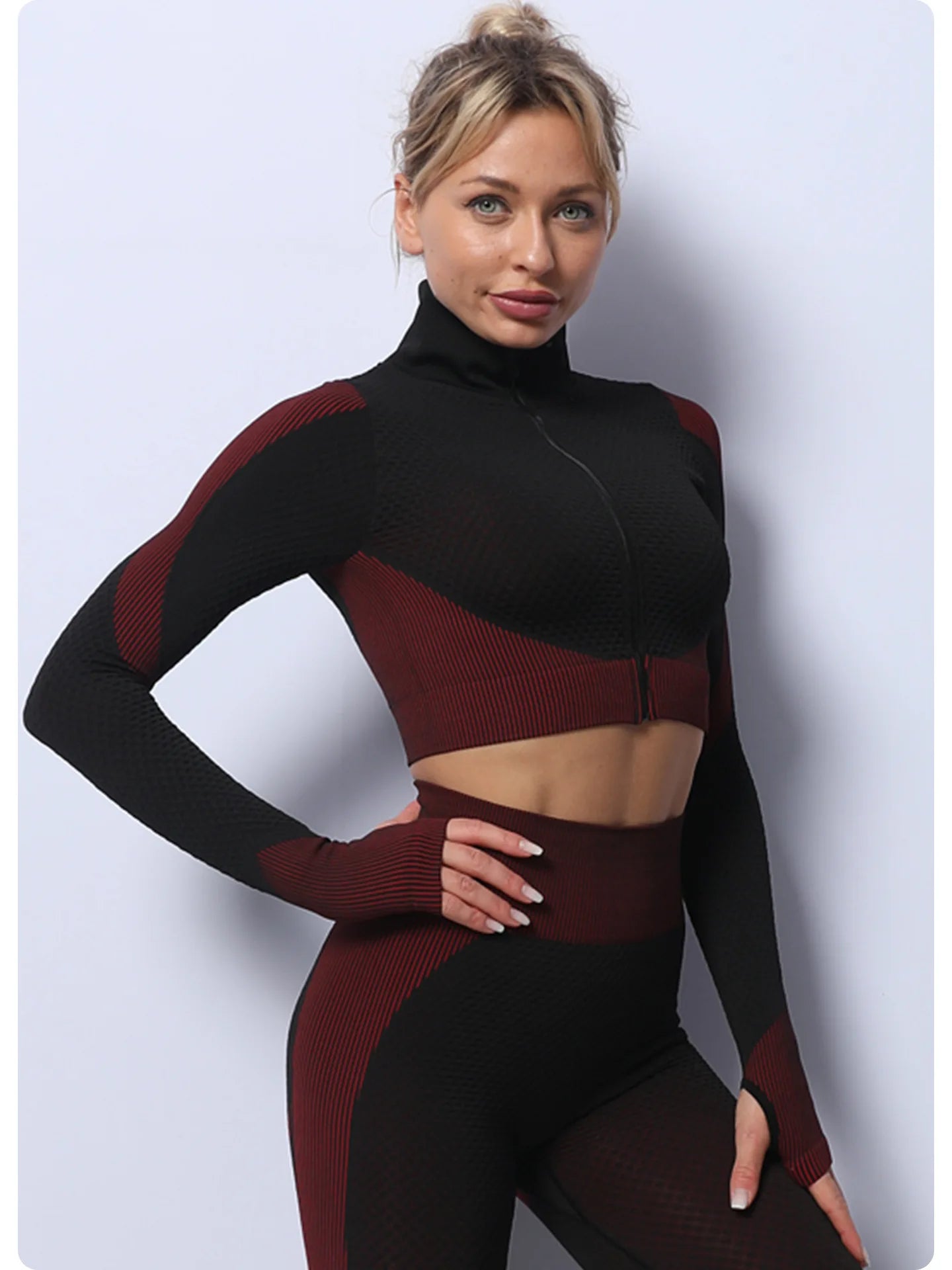 Women’s 3-Piece Seamless Yoga Set – Sports Bra, Vest Jacket & High-Waist Pants