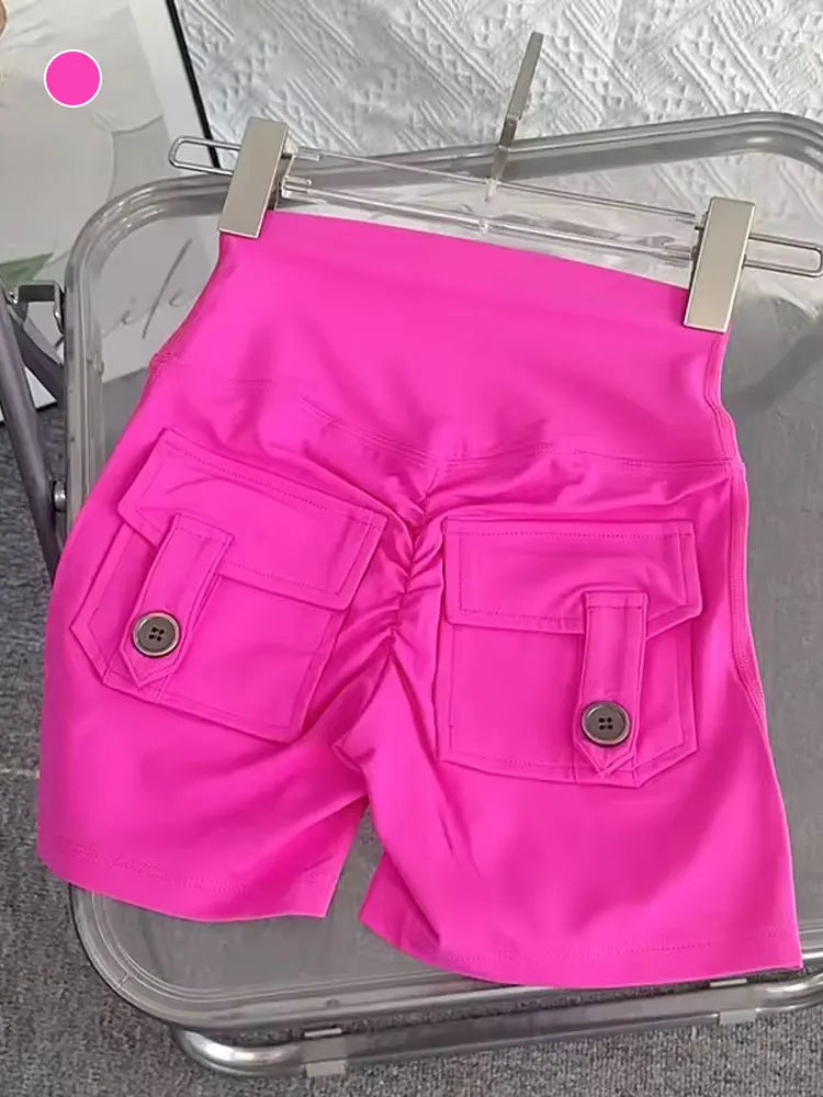 Women’s High Waist Yoga Workout Shorts – Quick-Dry & Stretch