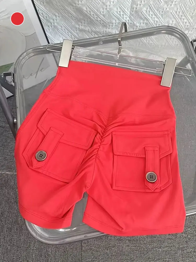 Women’s High Waist Yoga Workout Shorts – Quick-Dry & Stretch
