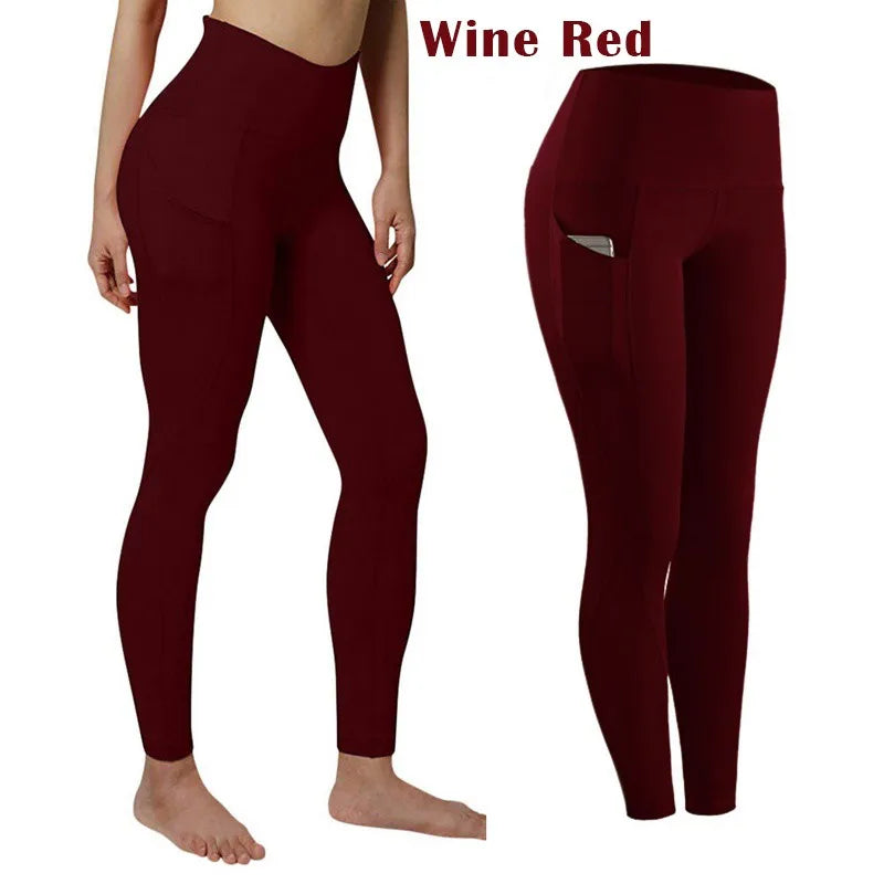 Womens High Waist Elastic Workout Yoga Leggings
