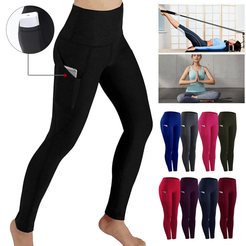 Womens High Waist Elastic Workout Yoga Leggings