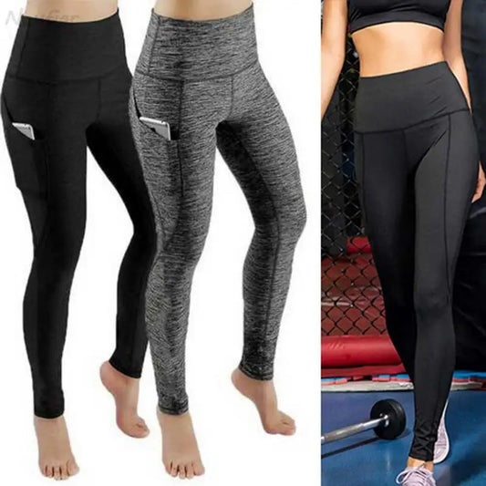 Womens High Waist Elastic Workout Yoga Leggings