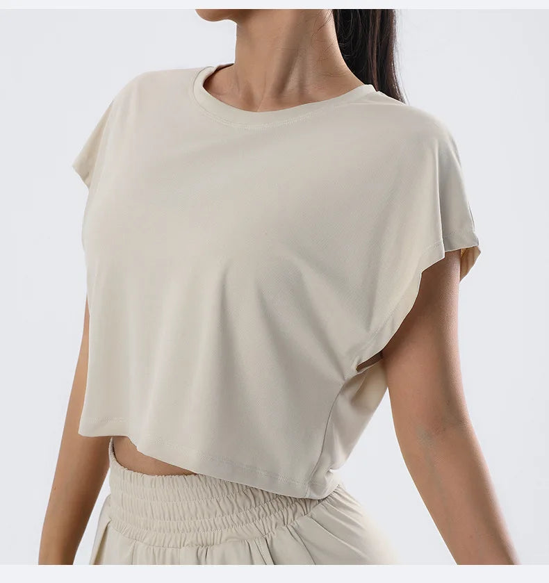 Women’s Loose Fit Yoga Top – Short Sleeve Quick-Dry Sportswear
