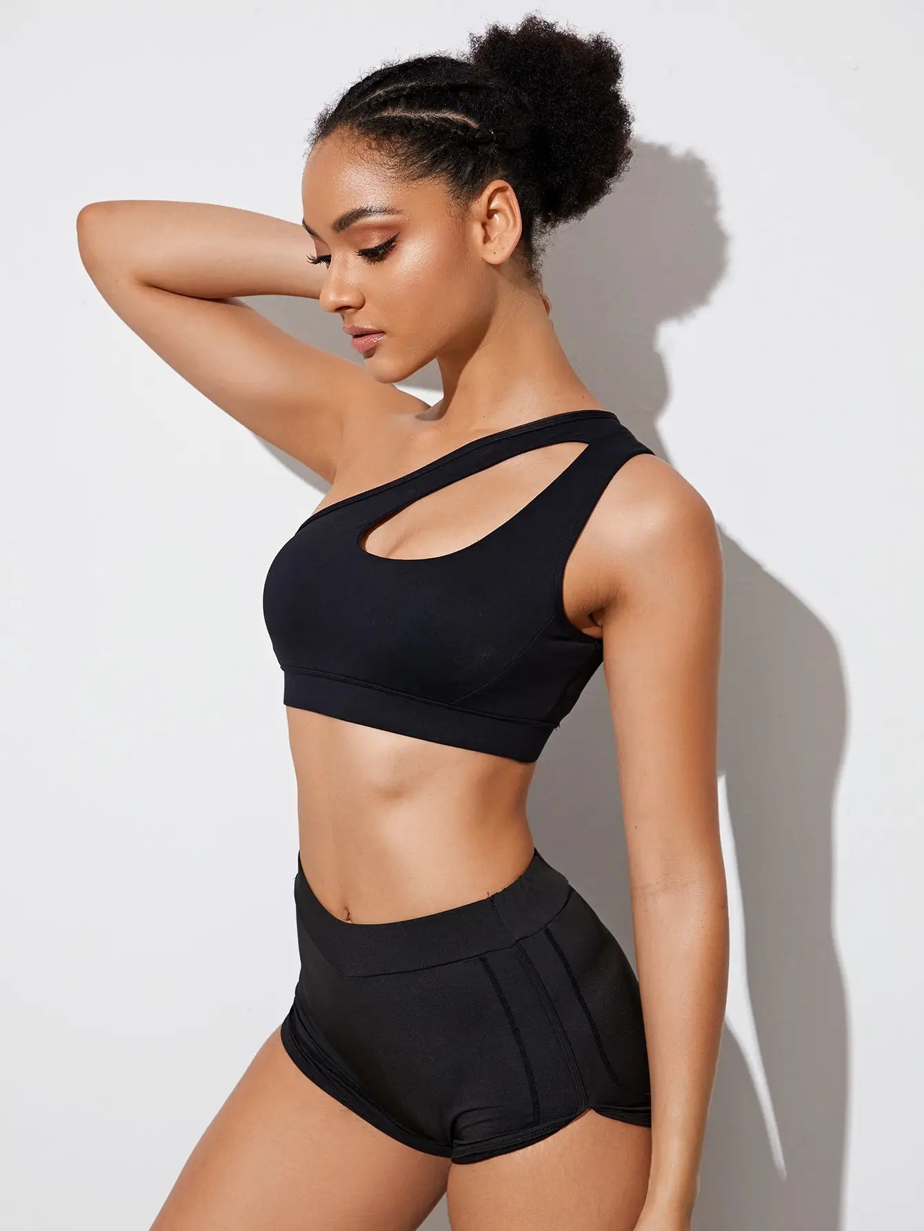Women Sports Bra Push Up Fitness Bras One Shoulder