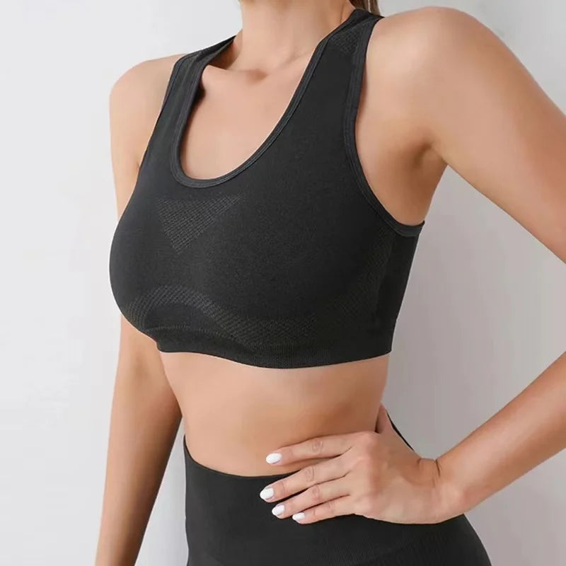 Women’s Seamless Yoga Set – Sports Bra & High-Waist Shorts
