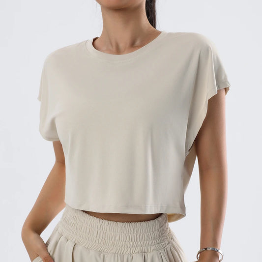 Women’s Loose Fit Yoga Top – Short Sleeve Quick-Dry Sportswear