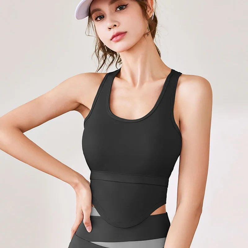 Women’s Sports Bra – U Neck Seamless Gym & Workout Vest