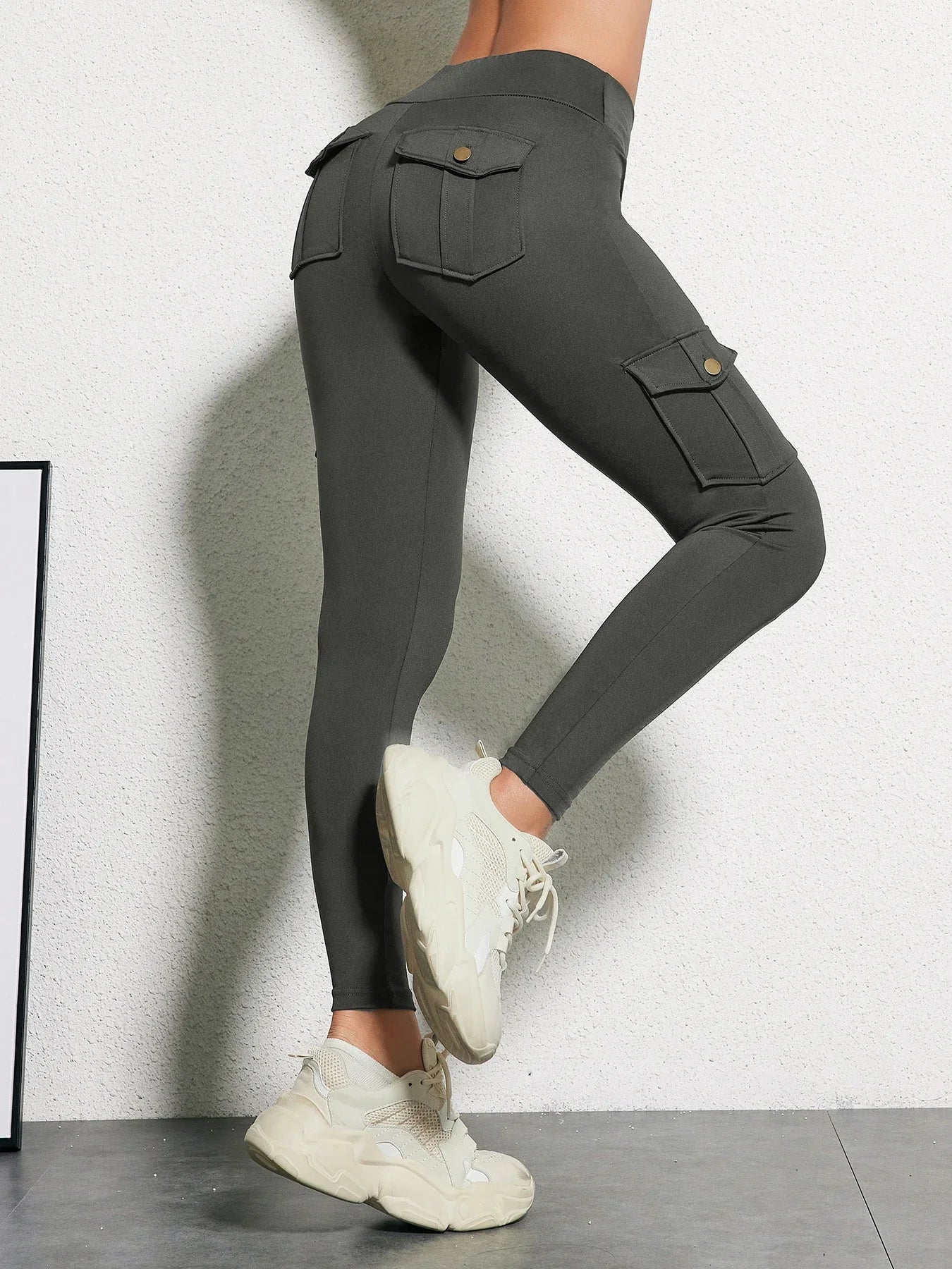 Womens High Waist Gym Leggings With Pockets
