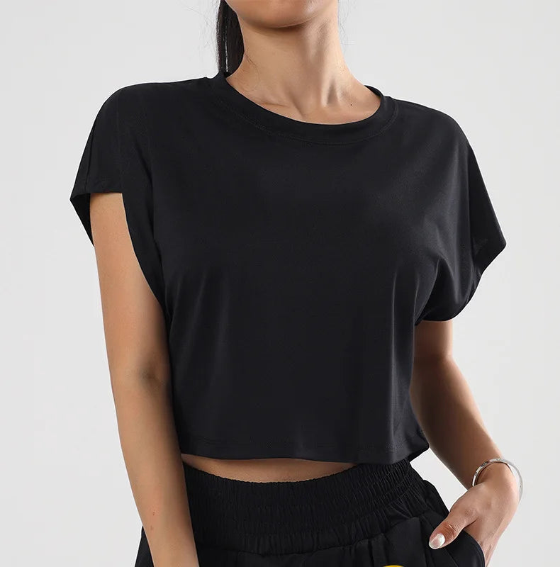 Women’s Loose Fit Yoga Top – Short Sleeve Quick-Dry Sportswear