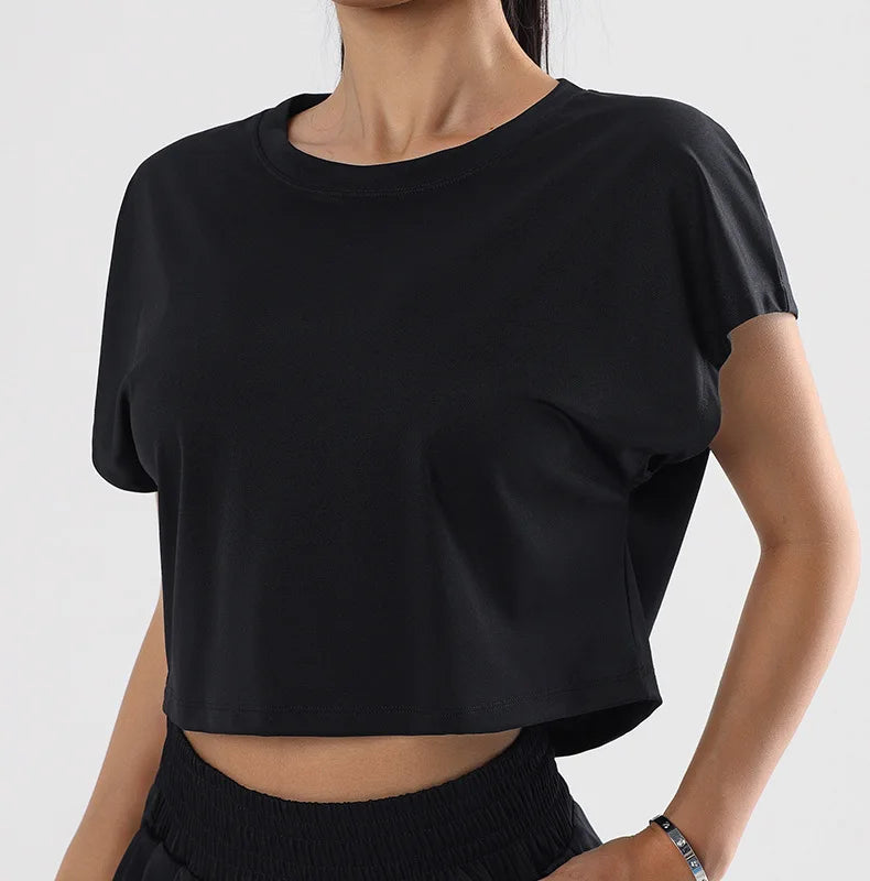Women’s Loose Fit Yoga Top – Short Sleeve Quick-Dry Sportswear