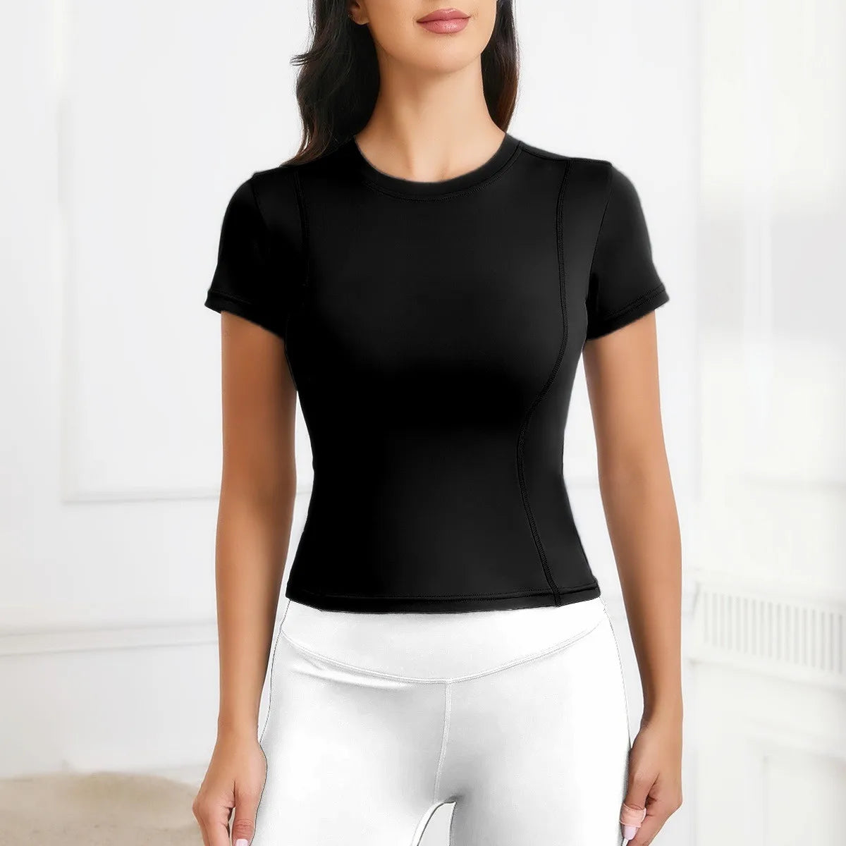 Women’s Workout Top – Short Sleeve Athletic Yoga Shirt
