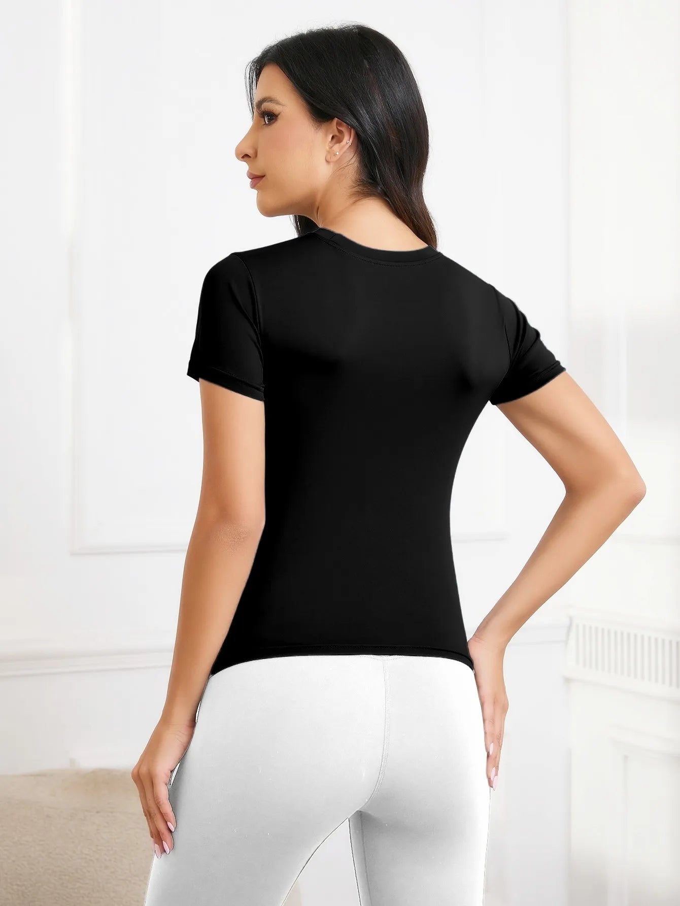 Women’s Workout Top – Short Sleeve Athletic Yoga Shirt